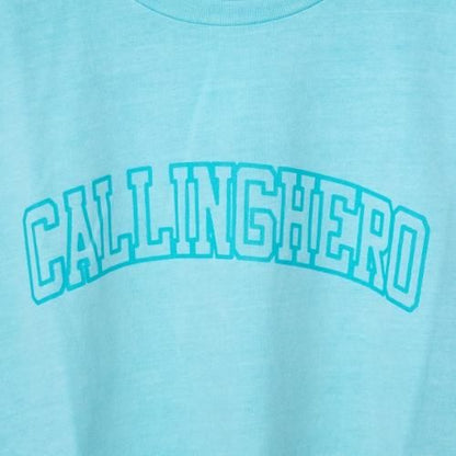 カレッジロゴプリント 半袖Tシャツ Mint Blue