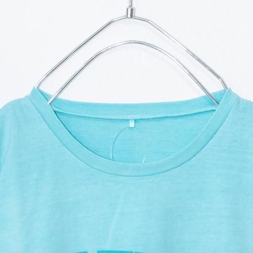 カレッジロゴプリント 半袖Tシャツ Mint Blue