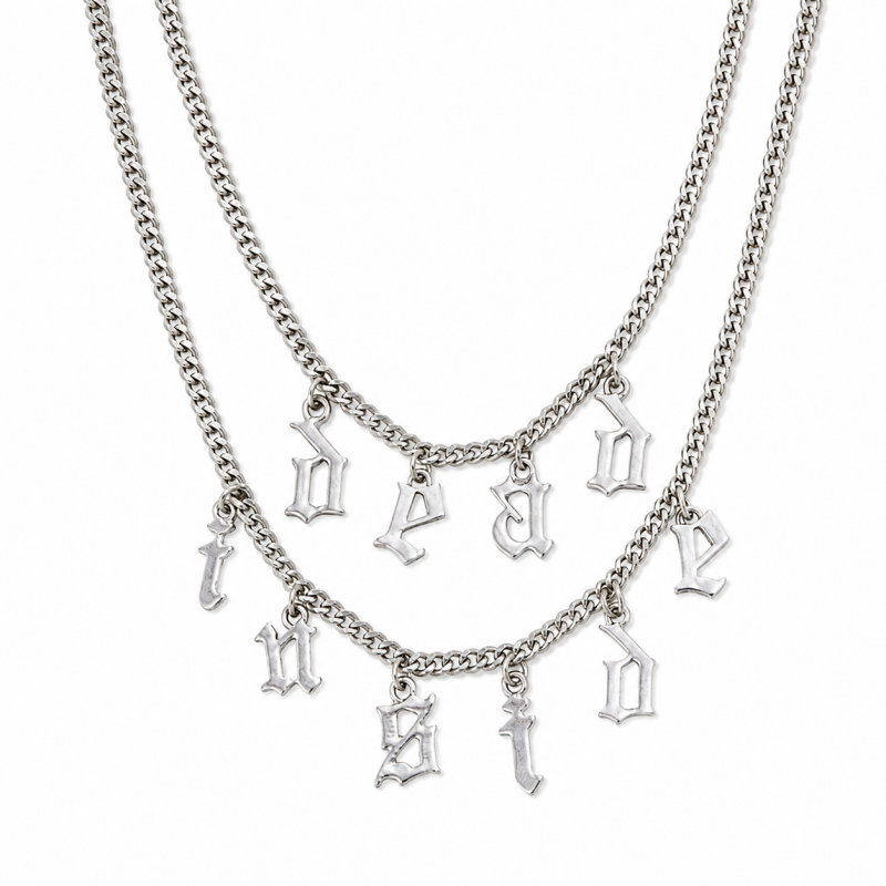 Dead Inside ロゴモチーフ ネックレスセット SILVER