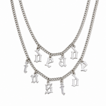 Dead Inside ロゴモチーフ ネックレスセット SILVER