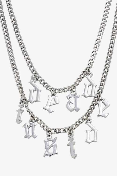 Dead Inside ロゴモチーフ ネックレスセット SILVER