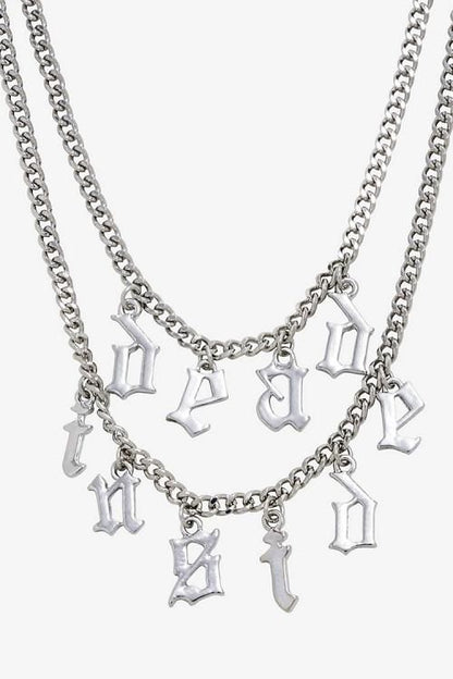 Dead Inside ロゴモチーフ ネックレスセット SILVER