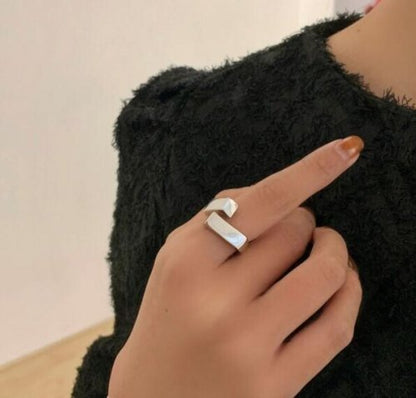 Silver 925 stacked block ring 2 colors