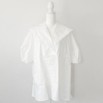 Brown&Street バックフラップ半袖シャツ WHITE