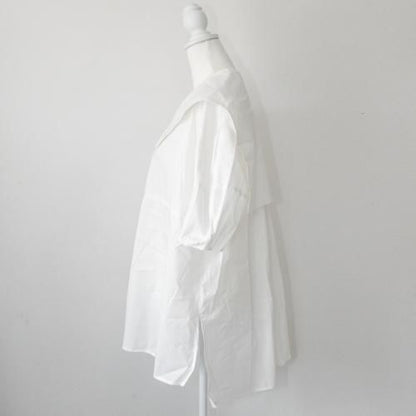 Brown&Street バックフラップ半袖シャツ WHITE