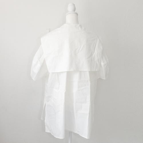 Brown&Street バックフラップ半袖シャツ WHITE