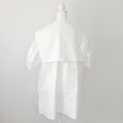 Brown&Street バックフラップ半袖シャツ WHITE
