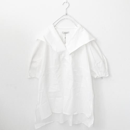 Brown&Street バックフラップ半袖シャツ WHITE
