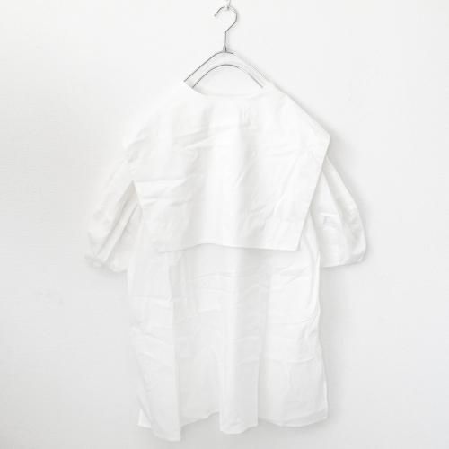 Brown&Street バックフラップ半袖シャツ WHITE