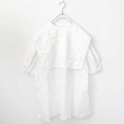 Brown&Street バックフラップ半袖シャツ WHITE