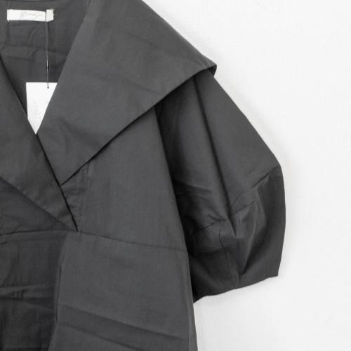 Brown&Street バックフラップ半袖シャツ BLACK