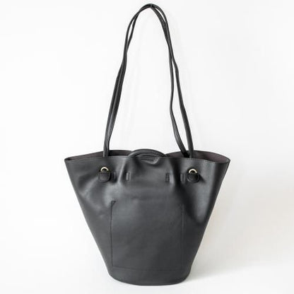 シンプル 巾着付 2WAY トートバッグ [バルゴ] BLACK