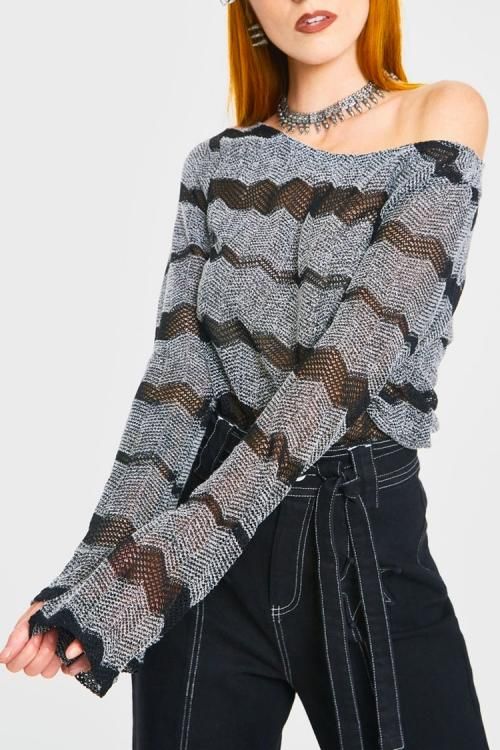 JAWBREAKER Metamorphic Sweater GRAY グレー