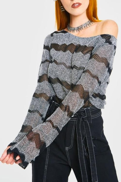 JAWBREAKER Metamorphic Sweater GRAY グレー