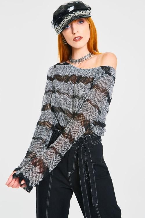 JAWBREAKER Metamorphic Sweater GRAY グレー