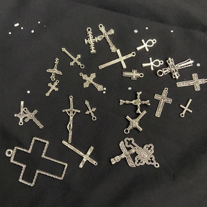 クロス 安全ピン 装飾 バケットハット BLACK