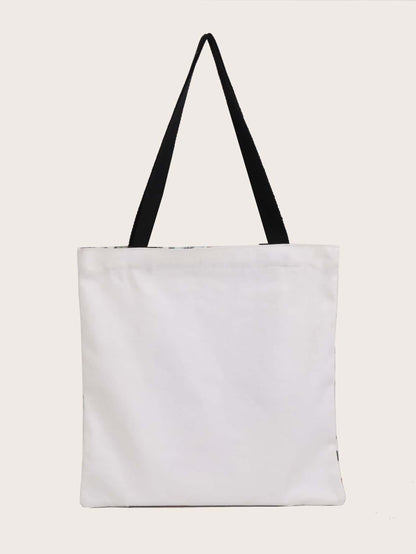 Fruit print tote bag WHITE