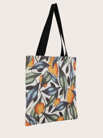 Fruit print tote bag WHITE