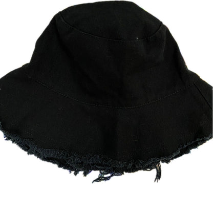 クロス 安全ピン 装飾 バケットハット BLACK