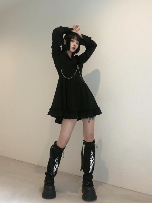 ベルト付き ファイヤー レッグカバー BLACK