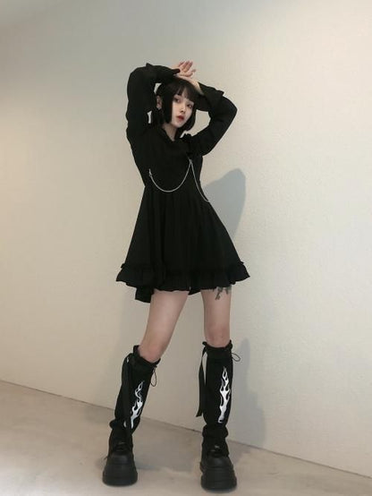 ベルト付き ファイヤー レッグカバー BLACK