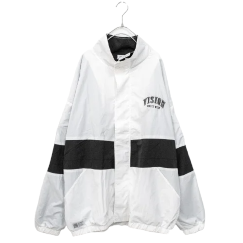 VISION STREET WEAR Vintage Patch Nylon Blouson Jacket WHITE