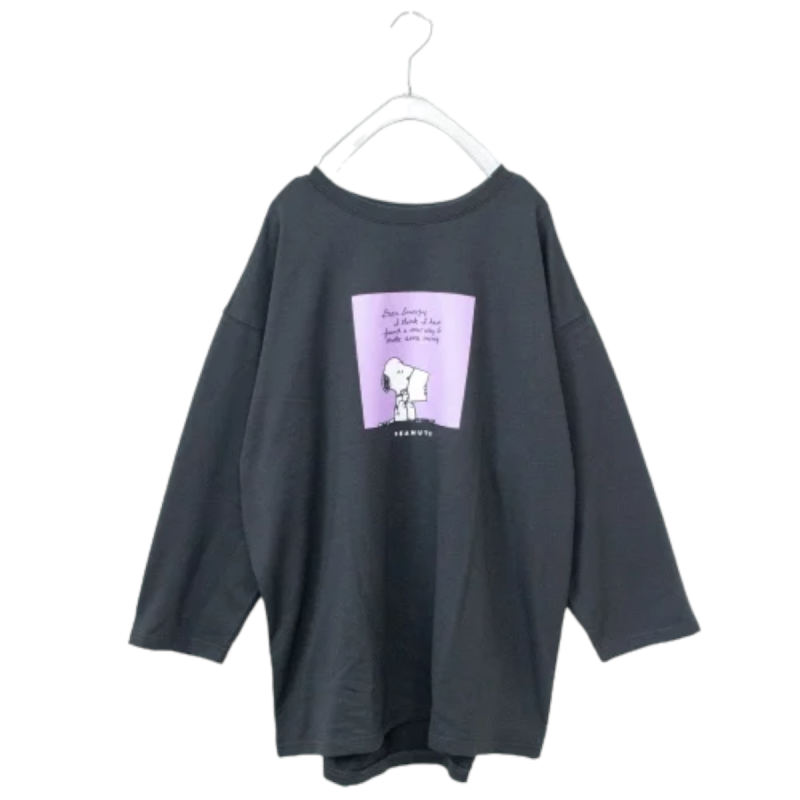 PEANUTS Snoopy One-Mile Wear Set (Top and Bottoms) in Charcoal [SALE]