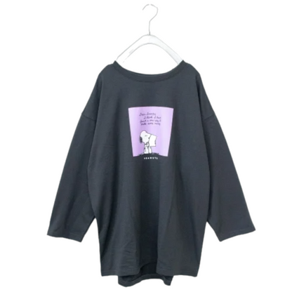 PEANUTS Snoopy One-Mile Wear Set (Top and Bottoms) in Charcoal [SALE]