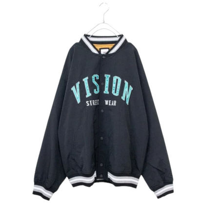 VISION STREET WEAR Nylon Patch Stadium Jacket BLACK