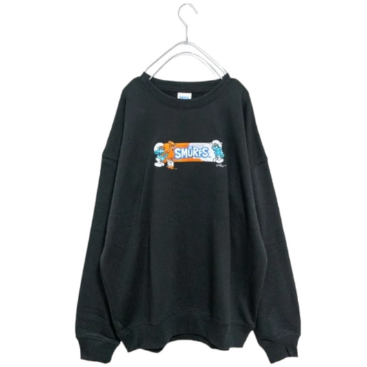 THE SMURFS Embroidery Crew Neck Sweatshirt - YOU ARE MY POISON
