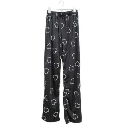 Heart Allover Rib Long Pants - YOU ARE MY POISON
