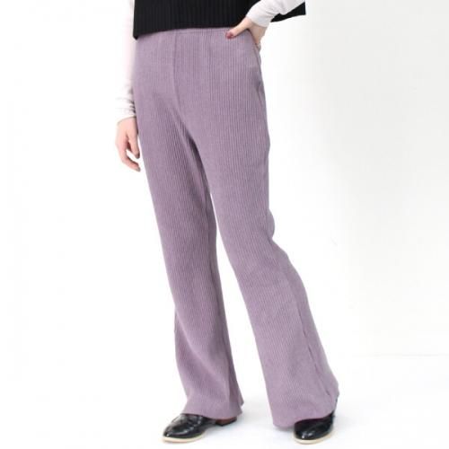 ダブルフェイス ミニプリーツ セミフレアパンツ30163 PURPLE