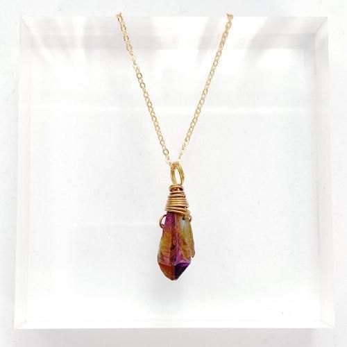 【会員限定0円】メタリックストーン ワイヤーネックレス