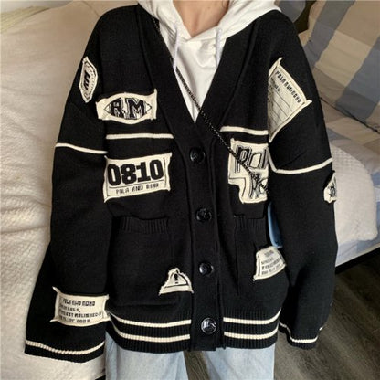 Patch Cardigan Black - YOUAREMYPOISON