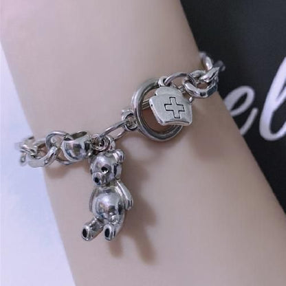テディベア チェーンブレスレット SILVER