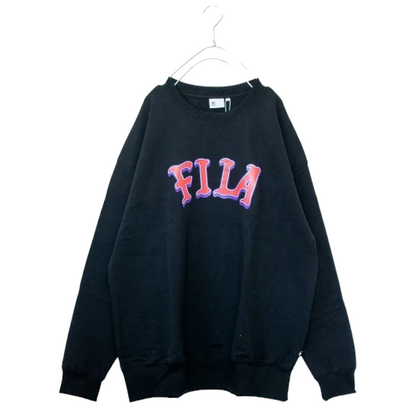 FILA EXCLUSIVE FS3077 クルーネック スウェットシャツ BLACK