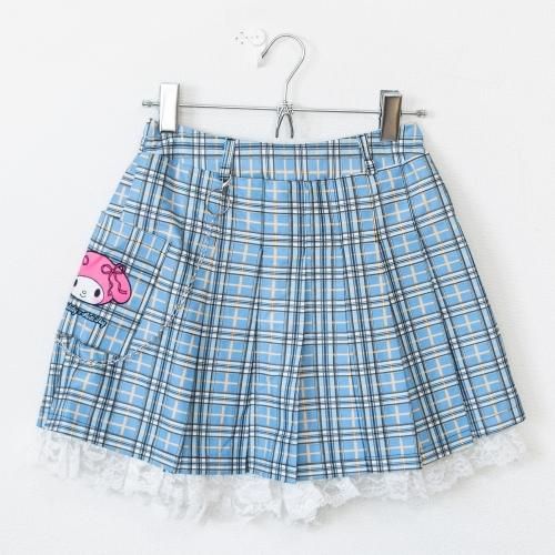 ACDC RAG x サンリオ マイメロディ チェーン付き プリーツミニスカート BLUE