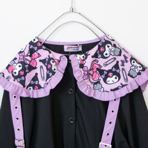 ACDC RAG x サンリオ クロミ 総柄 ハーネス付き 長袖ブラウス BLACK