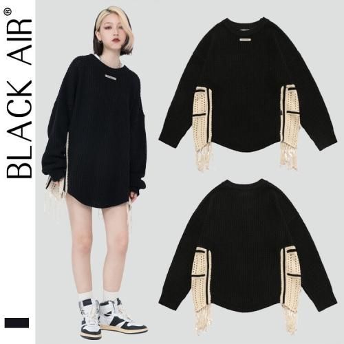 MADE EXTREME Black Air バイカラー BIGニット BLACK