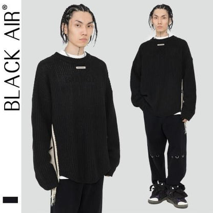 MADE EXTREME Black Air バイカラー BIGニット BLACK