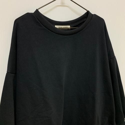 ミニ裏毛レイヤード風スウェット セットアップ BLACK