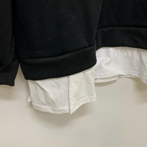 ミニ裏毛レイヤード風スウェット セットアップ BLACK
