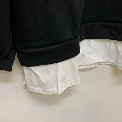 ミニ裏毛レイヤード風スウェット セットアップ BLACK