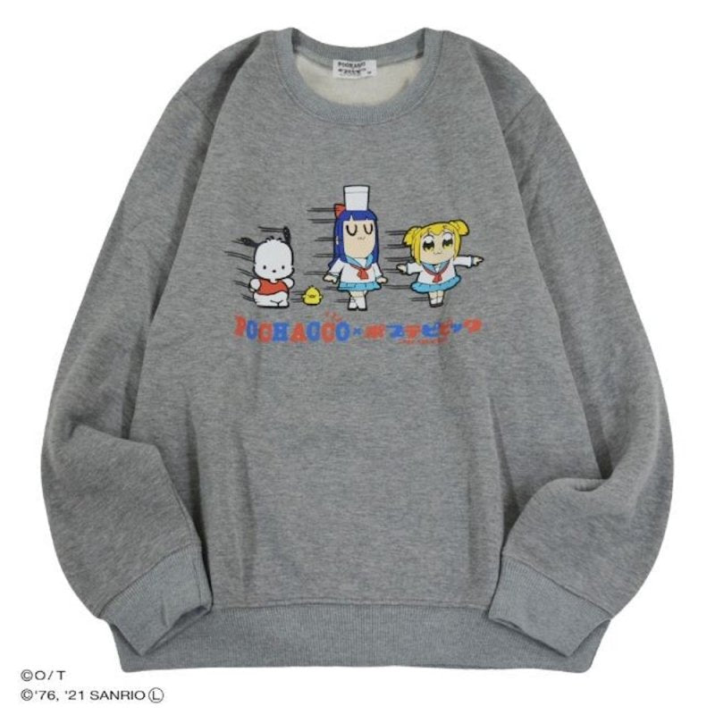 Pochacco x Pop Team Epic collaboration sweatshirt GRAY