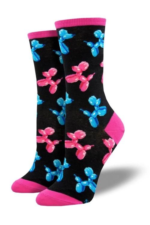 Socksmith ソックスミス Balloon Animals クルーソックス BLACK