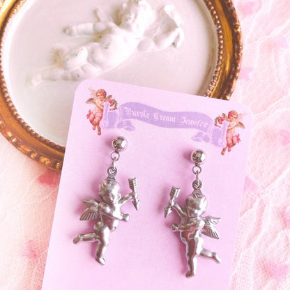 Purple Cream Silver Angel Pierce - YOUAREMYPOISON