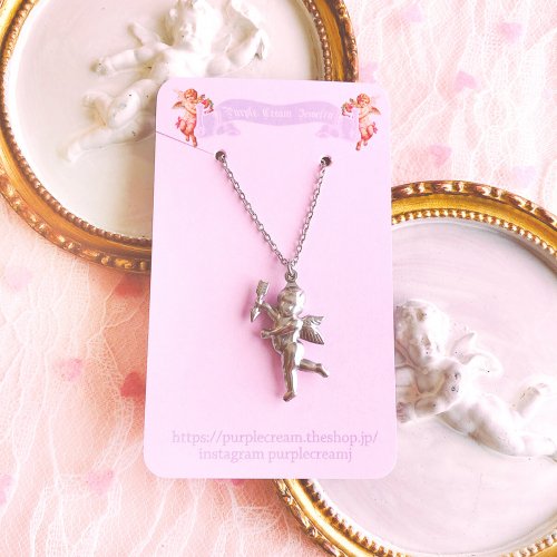 Purple Cream Silver Angel Necklace - YOUAREMYPOISON