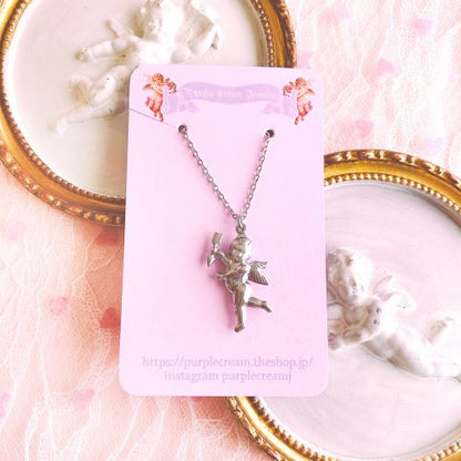 Purple Cream Silver Angel Necklace - YOUAREMYPOISON