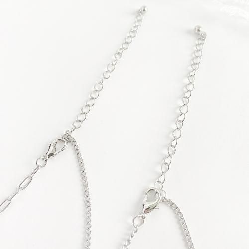8bit ハート ダブルチェーン ネックレス SILVER