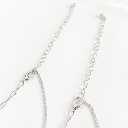 8bit ハート ダブルチェーン ネックレス SILVER